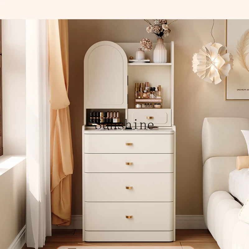 

Small bedroom dresser bedside table integrated modern simple small apartment makeup desk