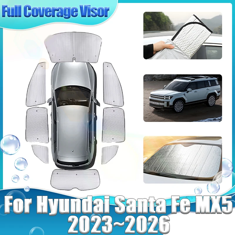 

For Hyundai Santa Fe MX5 Accessories 2023 2024 2025 2026 Side Window Sunshade Sun Visor Thermal insulation Anti-UV Accessories