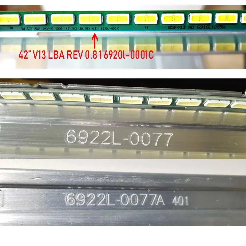 파나소닉 TC-L42ET60A TX-L42DT60Y 백라이트 스트립용 LED 바 6922L-0077 6922L-0077A 어레이 매트릭스 라인 눈금자 조명 테이프
