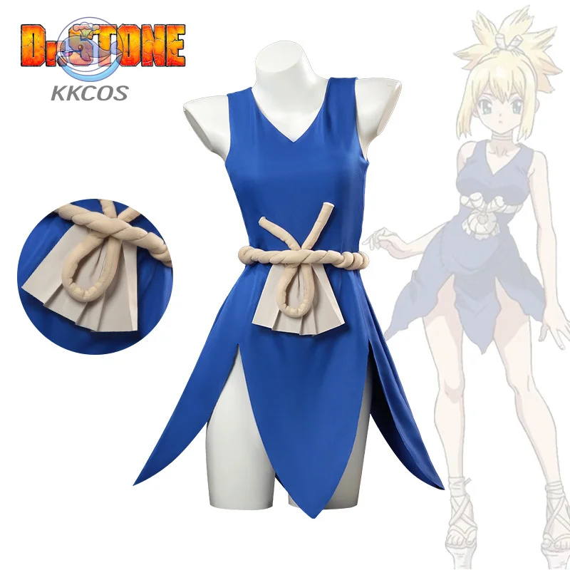 Disfraz de Anime Dr. Stone Kohaku, vestido ámbar, accesorios para fiesta de Halloween, escenario de Carnaval Sexy KKCos