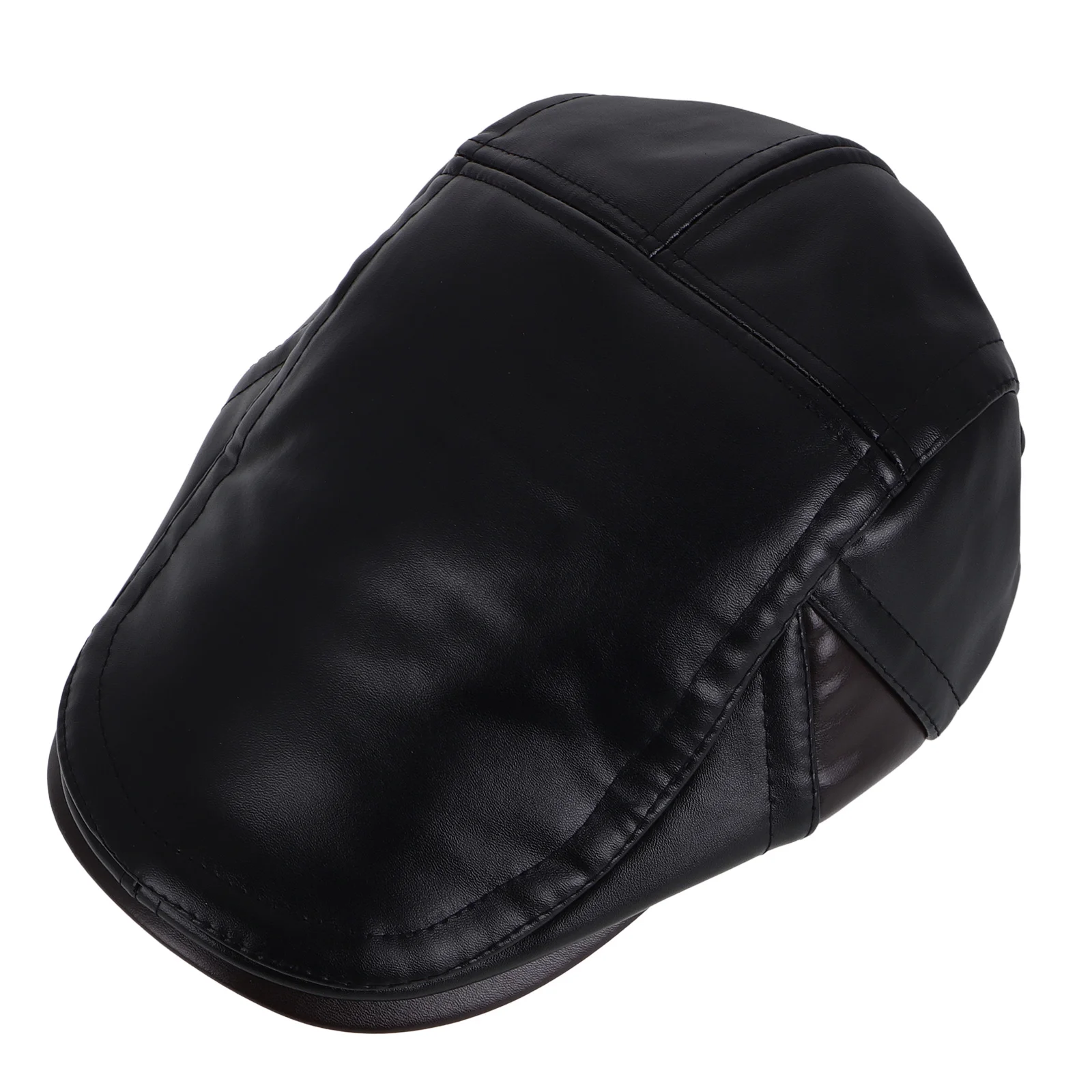 

Warm Cold-Proof Hat For Men Pu Earflaps Vintage Flat Cap Soft Breathable For Outdoor Travel Fishing Daily Wear