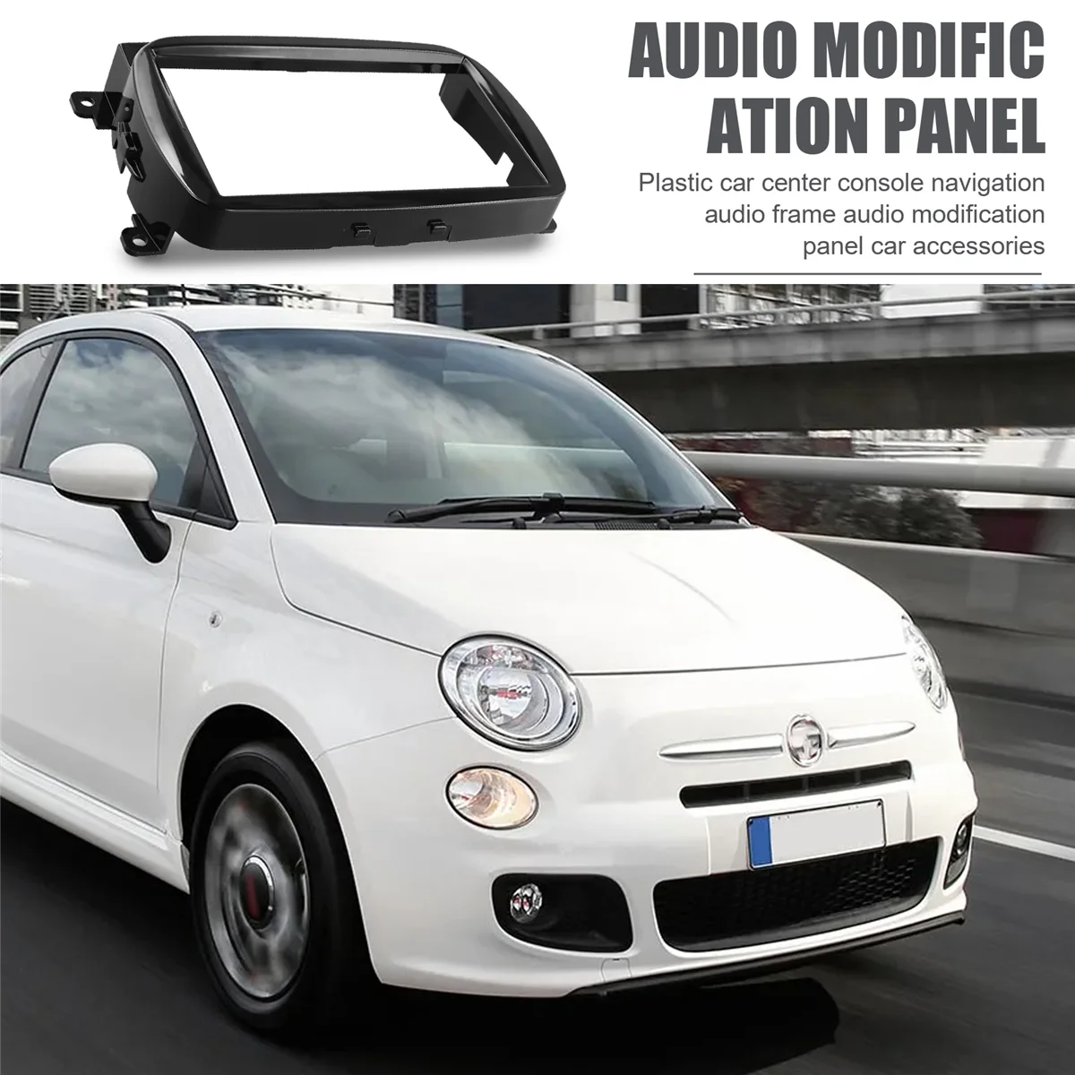 # 39I قطع غيار وإكسسوارات السيارات، إطار راديو السيارة لشركة فيات 500 2015 Android Big Screen Dask Kit، أسود #6