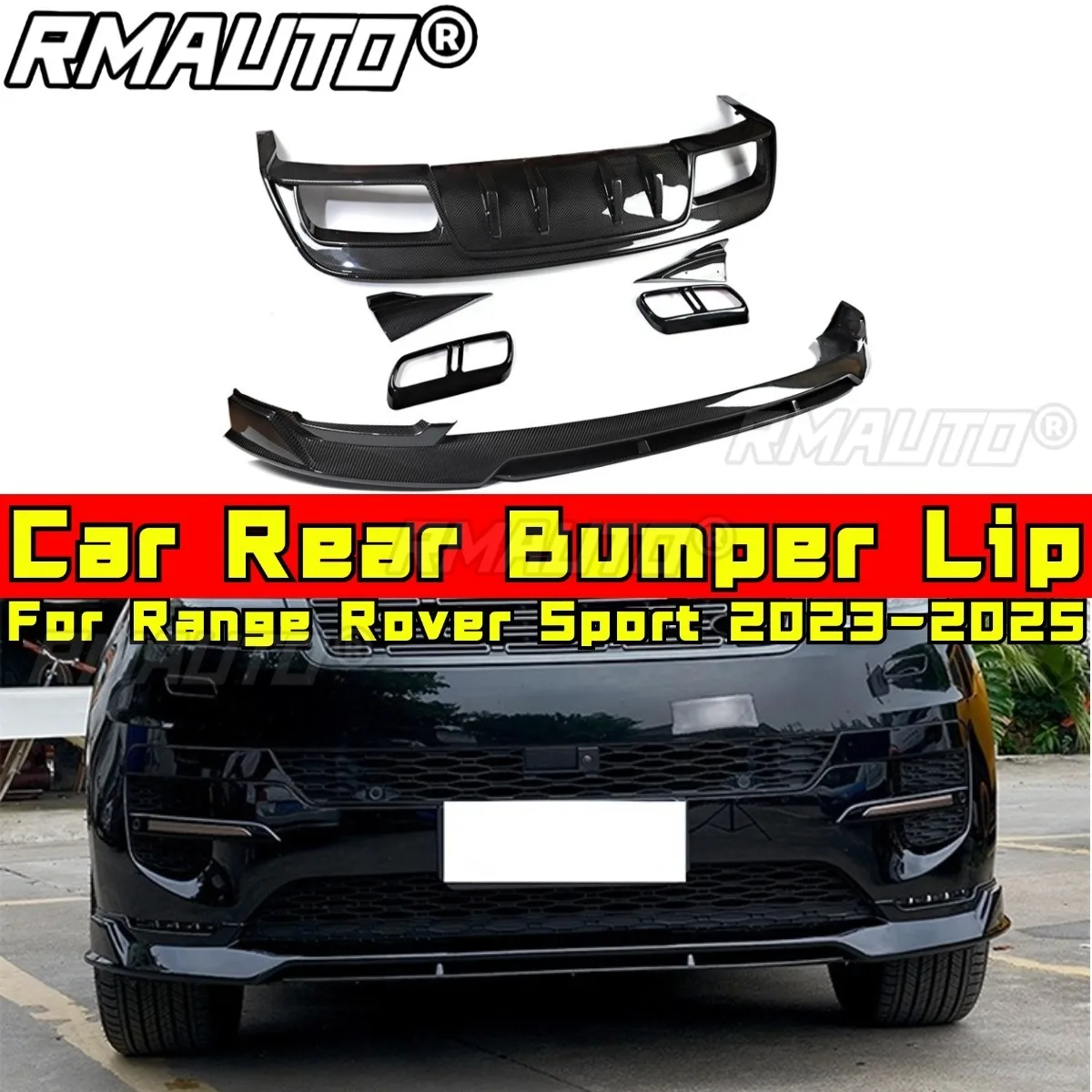 Car Rear Bumper Lip Splitter Diffuser Spoiler Bumper Guard Protector Body Kit For Range Rover Sport 2023-2025 Car Accessories