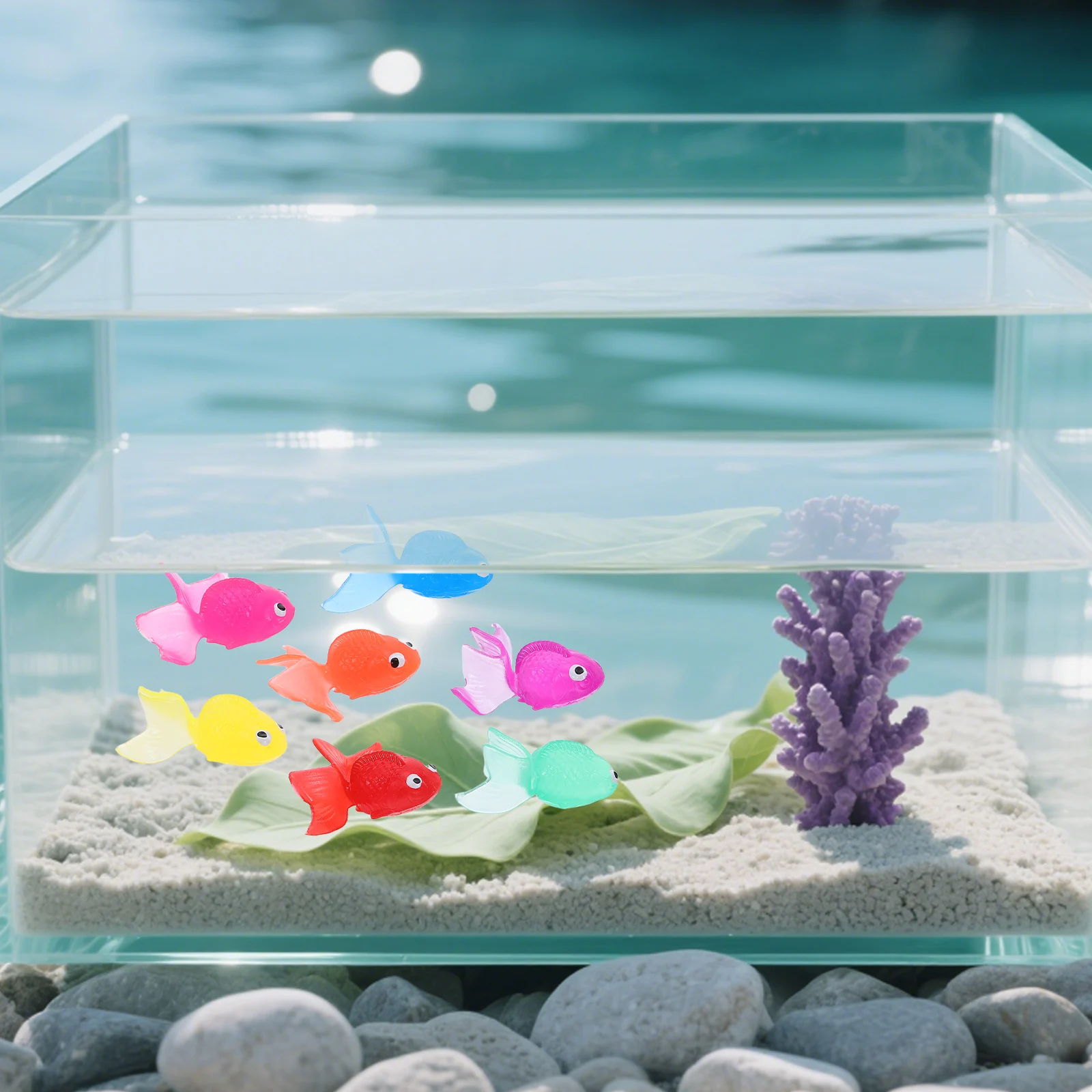 

20Pcs Fake Tropical Fish Vivid Realistic Goldfish for Aquarium Plastic Goldfish Decor Natural Look