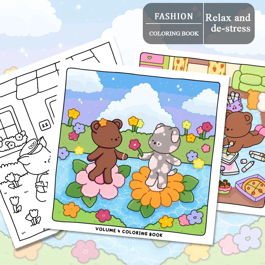 성인 색칠하기 책 모음 기발한 패턴 이야기, 부모를 위한 간단한 색칠 - 집에서 DIY 재미