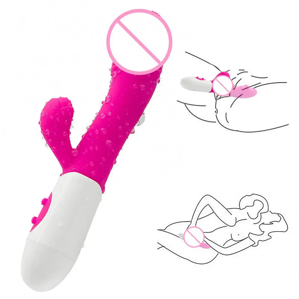 Soft Silicone Vibrator G Spot Clit Stimulator Waterproof Female Sex Toy AV Wand