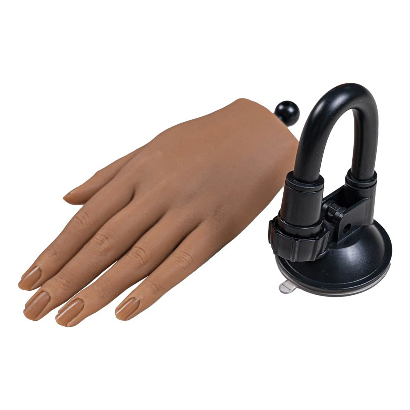 Silicone Nail Art Practice Hand Flexible Fake Hand Model with Bracket DIY