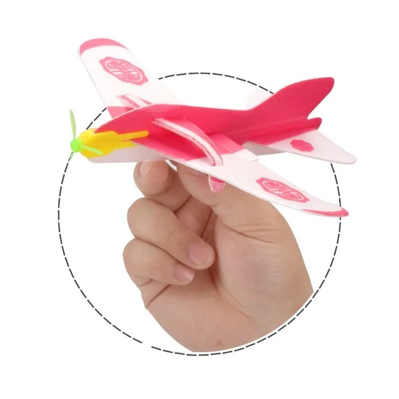 1pcs DIY Hand Throw Aircraft Flying Glider Toy Planes Airplane Made of Foam Plast Party Bag Fillers Children Kids Toys Game