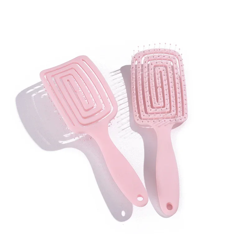 Relaxing Elastic Massage Comb Hollow Out Hair Brush Scalp Massage Combs Hair Styling Detangler Fast Blow Drying Detangling Tools