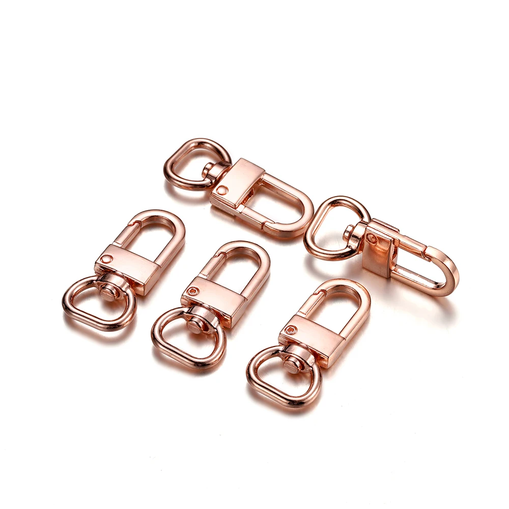 4Pcs Swivel Clasps D Rings Alloy Metal Lanyard Snap Hooks Clip Hook for Keychain Bag Key Rings Jewelry Making Crafting Supplies