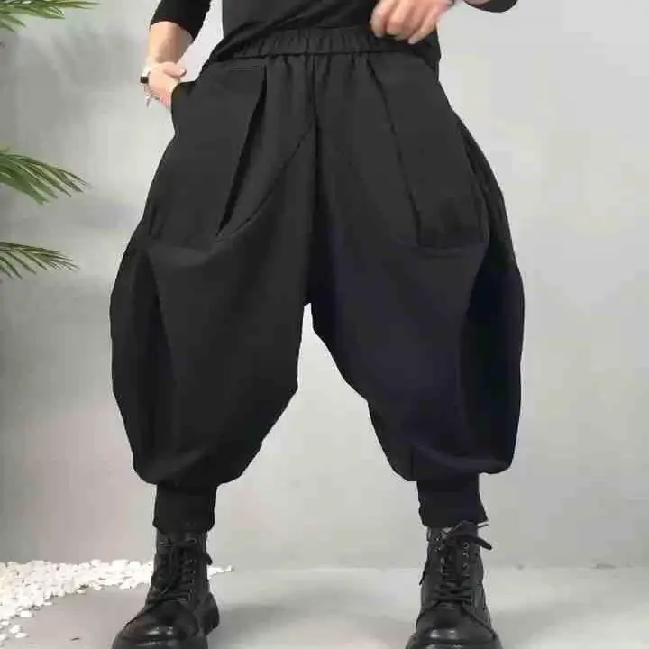 

Large size 2023 Autumn/Winter New Street Korean Low Crotch Pants Strap Harun Pants Long Pants Women's Fashion