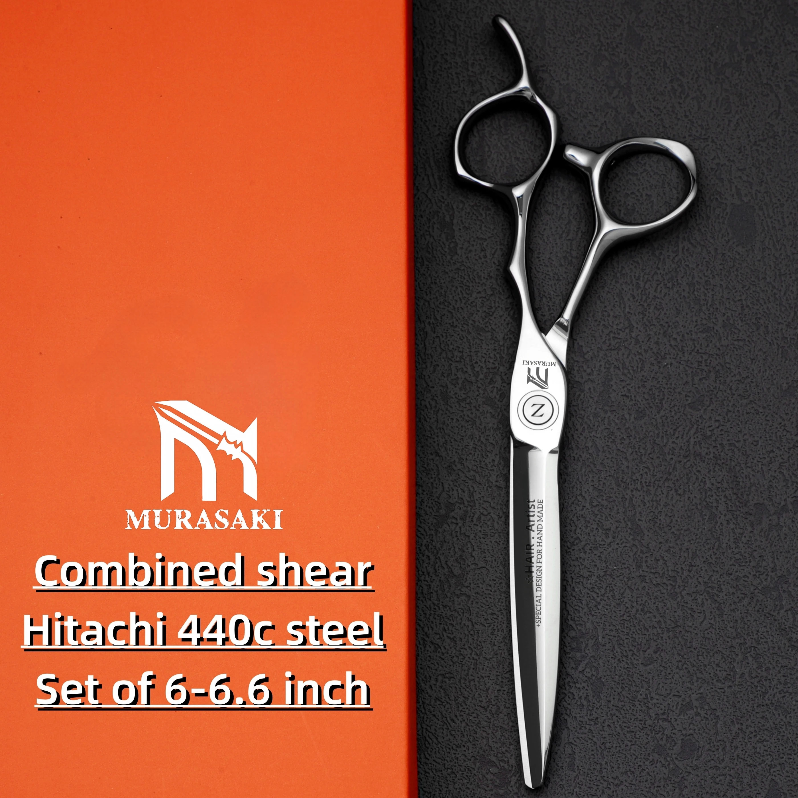 

Professional hairdressing scissors，Hitahi 440C steel Thinning shears，Set of 6.0-6.5 inches Hair cutting tools，Sharp and durable