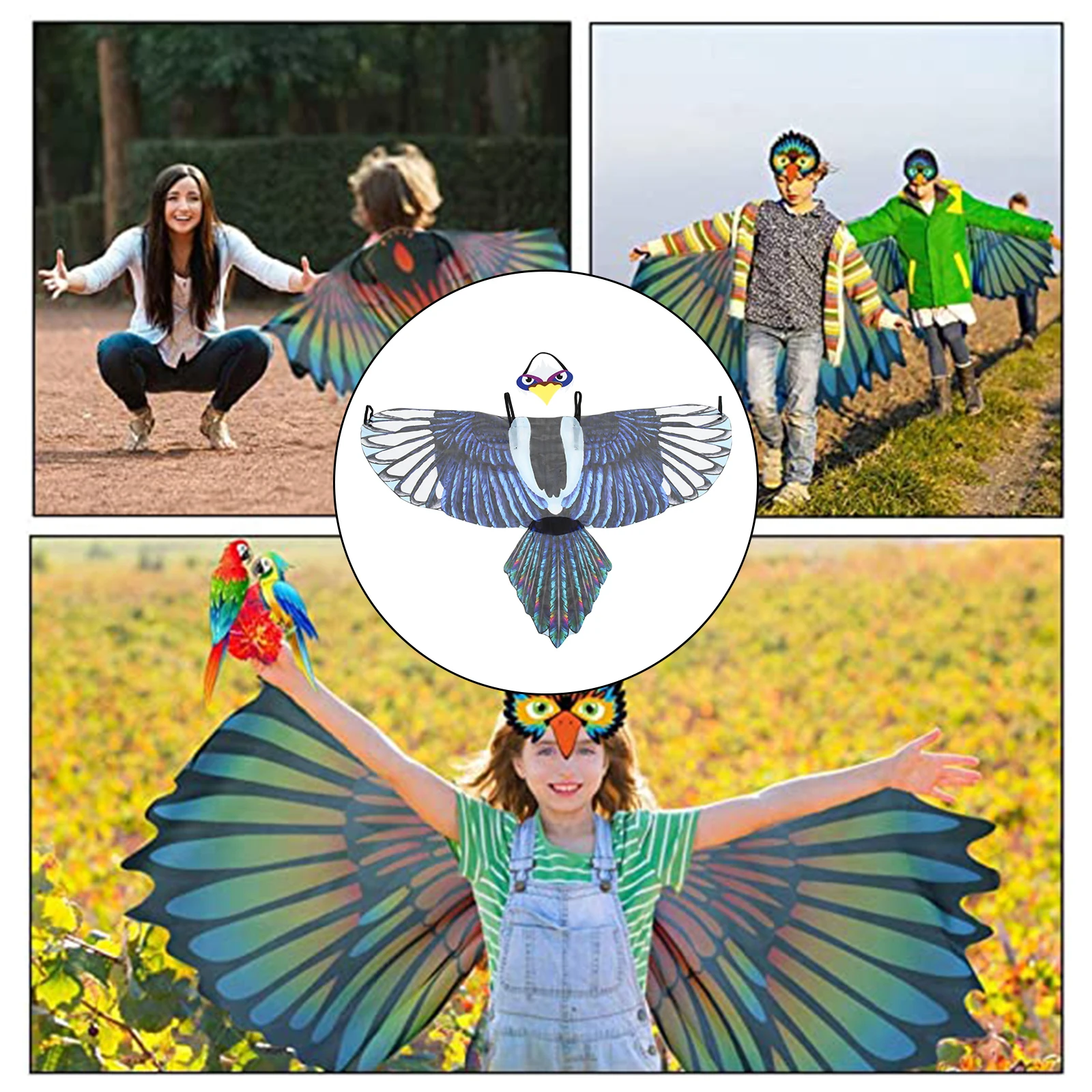 

Eagle Wings Set Stage performance Props Eagle Wings Cape Halloween Party Fancy Dressup Child cosplay Costumes funny animal Cloak