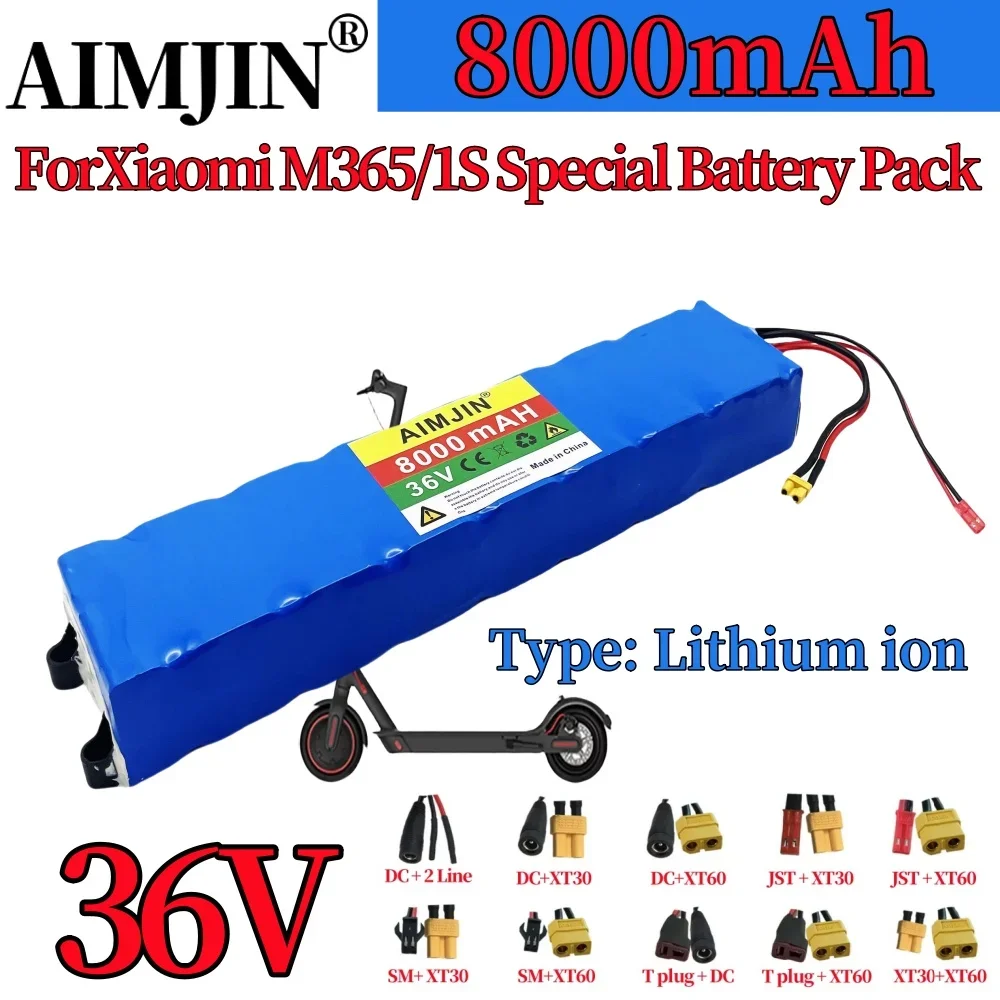 

New 10S3P 36V 8000mAh For Xiaomi M365/1S Special Battery Pack with BMS Electric Scooter Battery Pack+42v 2A charger