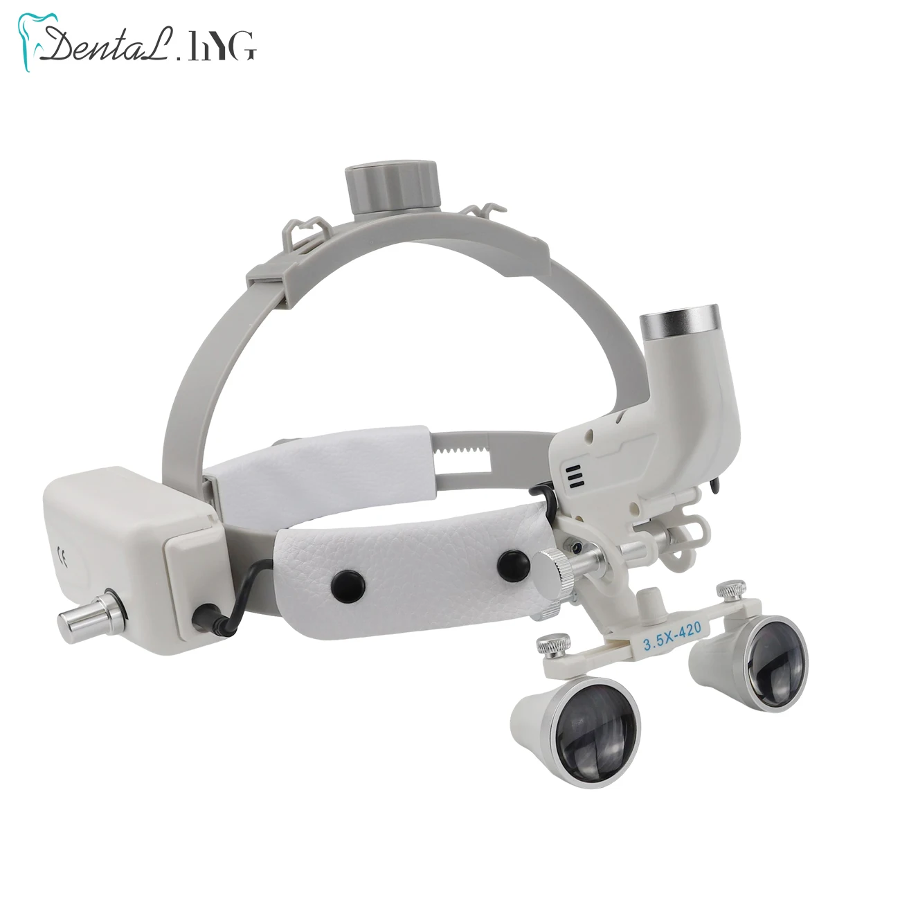 

High Power 5W Dental LED Headlight with 2.5X 3.5X Binocular Loupes – Adjustable Brightness Surgical Light for Lab & Clinic Use