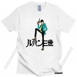 Trendy Men's Lupin The Third T-Shirt Crew Neck Cotton Tshirt Manga Arsene Lupin III Tee Tops Loose Fit Clothes Graphic Shirt