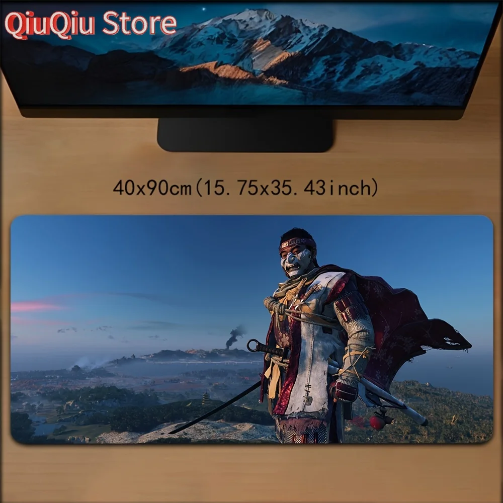 

of Tsushima Gaming Mouse Pad and Keyboard Mat - Extra Large XXL (40x90cm/15.7x35.4in) Non-Slip Surface, Samurai Warrior design L