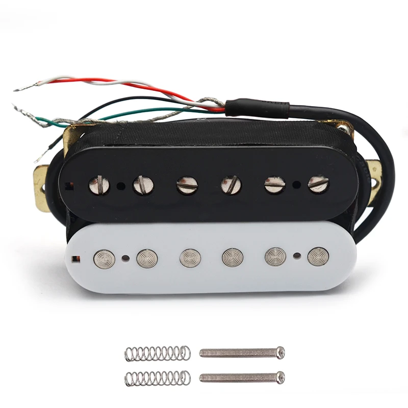 Electric Guitar Pickup Coil Spliting Pickup Humbucker Dual Coill Pickup 4 Conduct Cable N-7.5K/B-15K Output Black/White