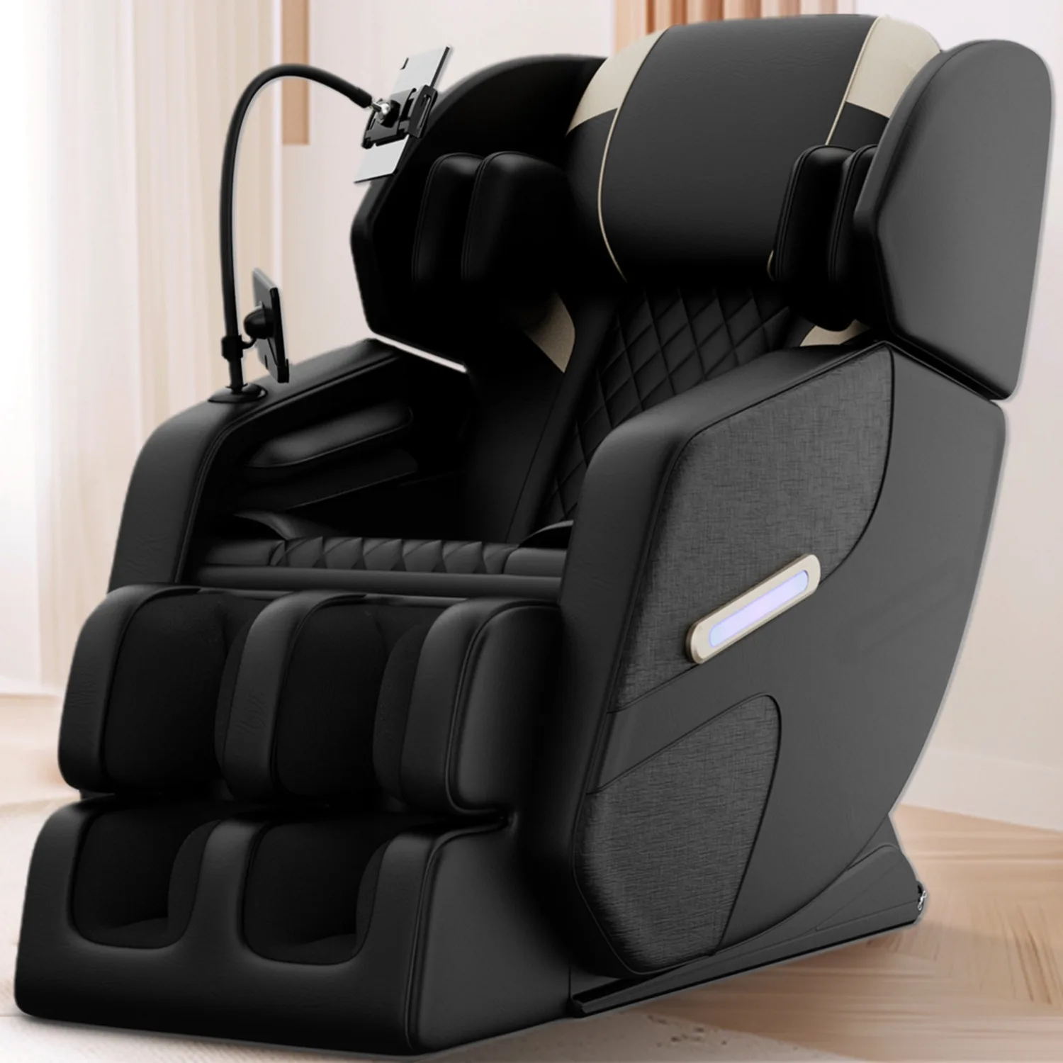 

2026 Massage Chair Recliner with Zero Gravity, Full Body Air Pressure, Sleek Black Design, PU Leather, Stable for Adults