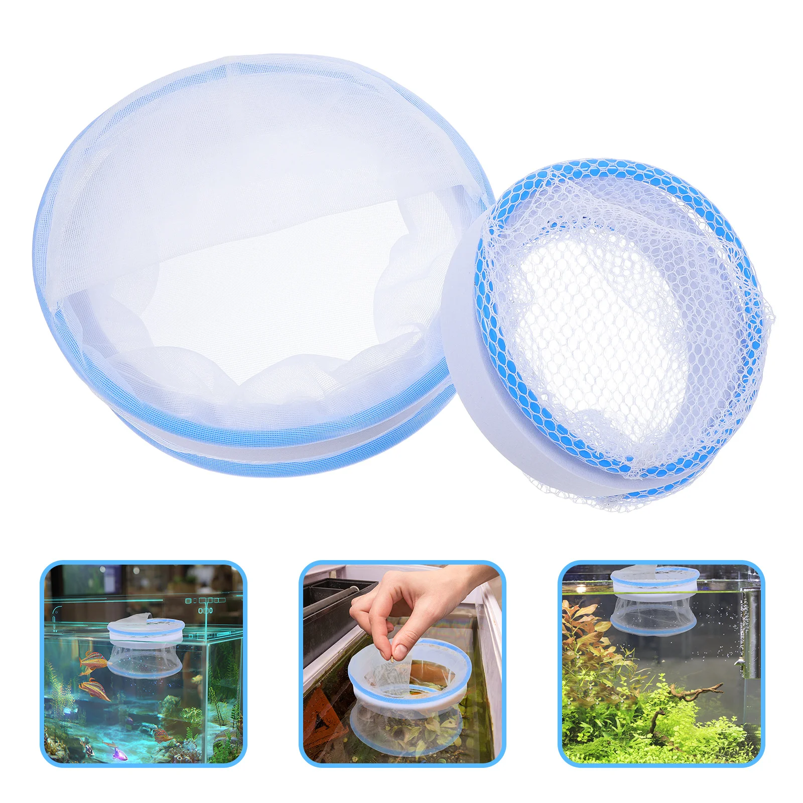 

2Pcs Floating Transparent Breeding Box Mesh Isolation Aquarium Tank Guppy Fry Hatchery Fish Spawning Net Fish Breeding Kit