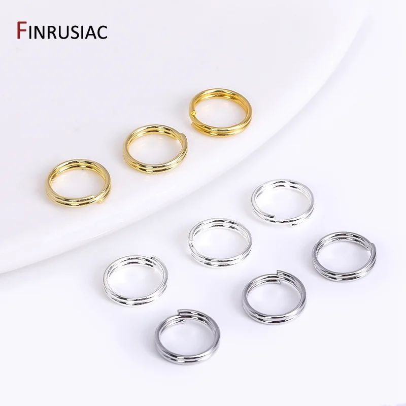 DIY Jewelry Findings 100PCS/lot 18k Gold Plated Brass Double Loops Jump Rings Split Rings Connectors For Jewelry Making Supplies