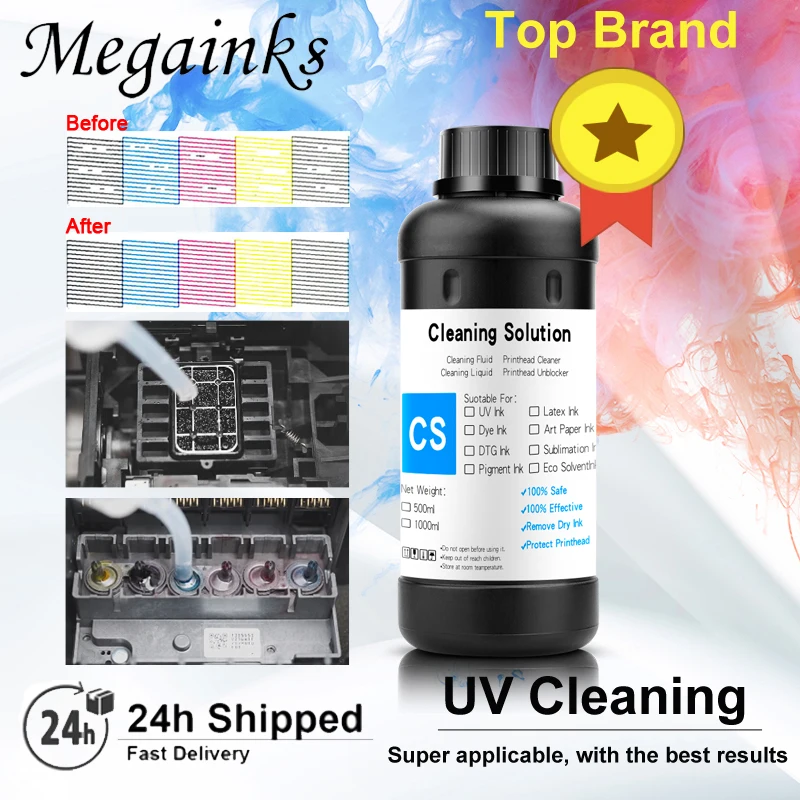 500ML UV cleaning LED UV Ink Printhead Tube Cleaner Solution Fluid for Epson Roland Mimaki Mutoh Ricoh Printer Cleaning Liquid