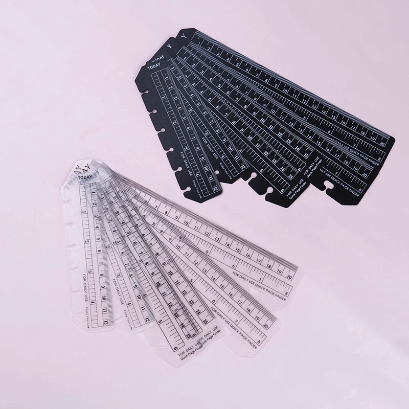 2PCS A5/A6/A7 6 Holes Ruler For Binder Planner Notebooks Office School Index Ruler Bookmark Notebooks Accessories