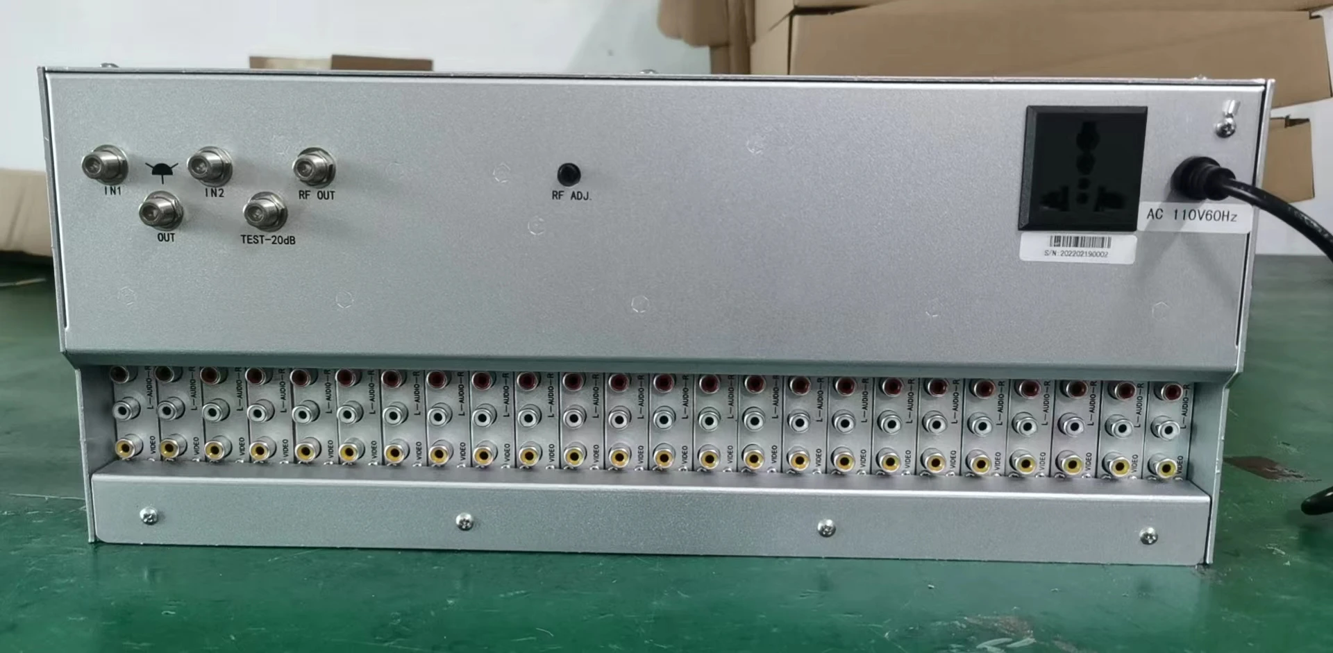24 canais Catv Av para modulador Rf analógico fixo SD Catv Rf modulador
