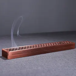 Wooden/Alloy Incense Stick Holder Burning Joss Incense Box Incense Burner with Lid for Yoga Home Living Room Bedroom Decor