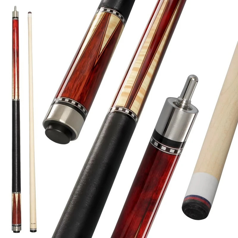 Series Pool Cue - 12.5mm Tip Maple Shaft, Wrap/Wrap/Leather Grip, Low Deflection Pool Stick