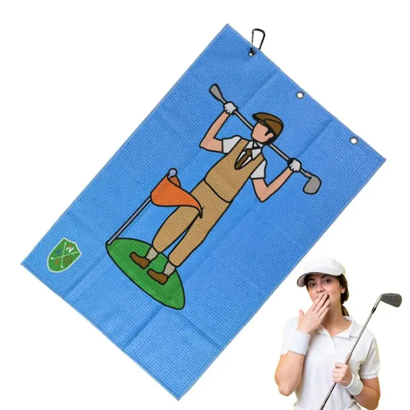 

Golf Towel Portable Towel With Carabiner Clip Microfiber Towel Golf Cleaning Towel Funny Printed Towel Quickly Remove Sand Mud