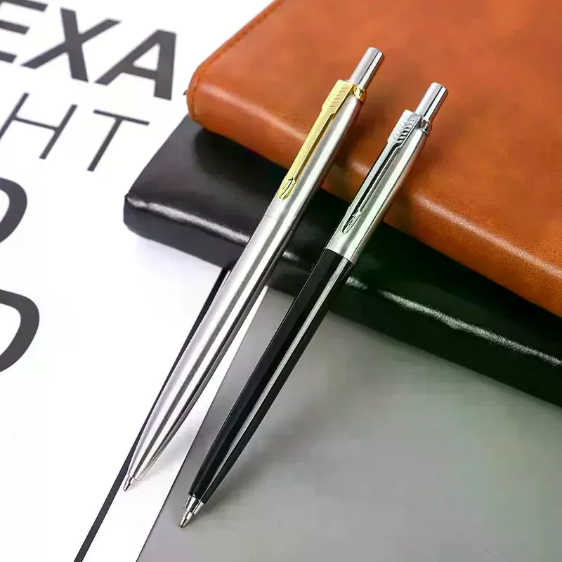 qualitymetal Ballpoint Pen stainless steel color Press signature pen ball point pen Stationery Office Supplies new Luxury
