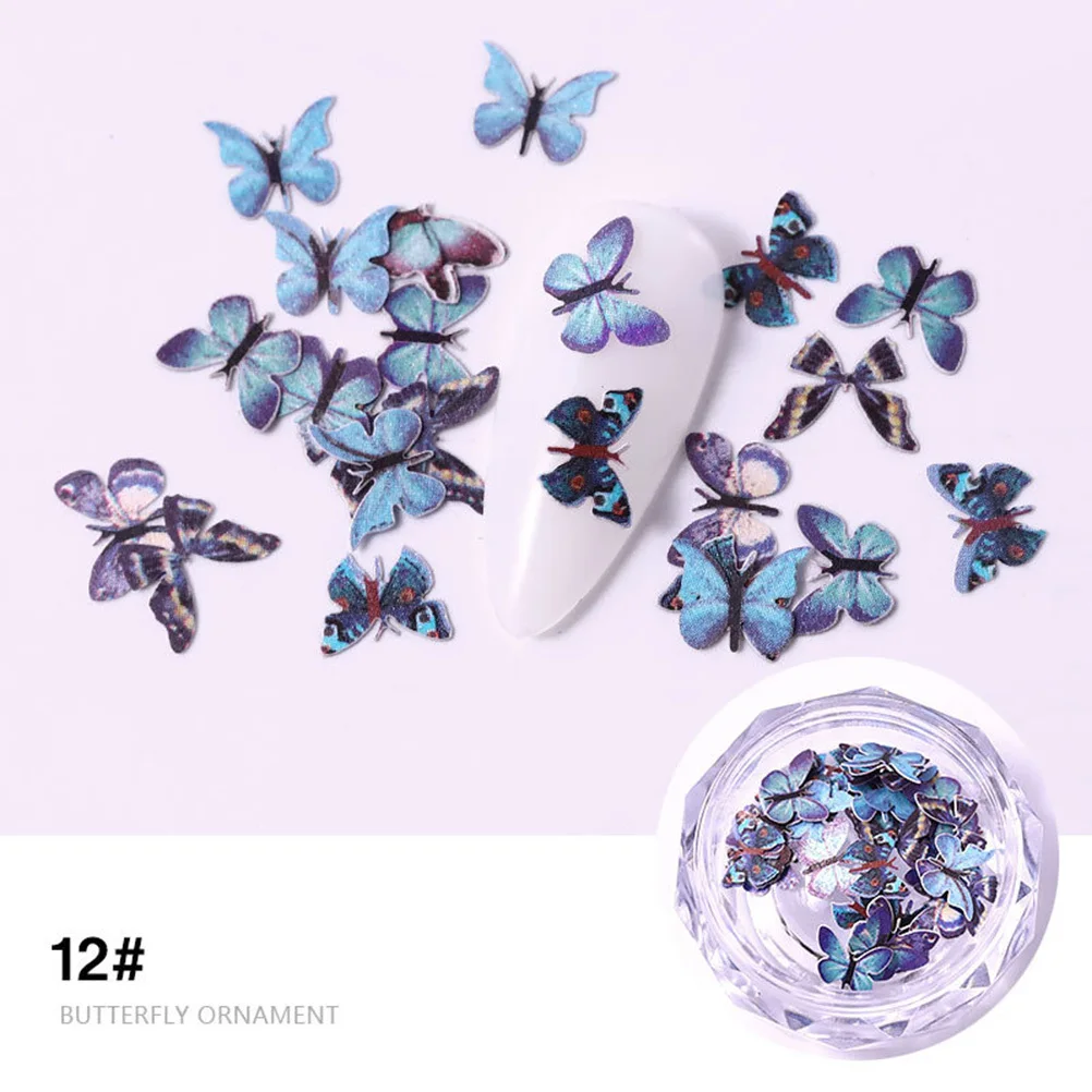 

6pcs Butterfly Nail Decor 3D Colorful Nail Art Decoration Durable Sparkling Diy Manicure Design For Women Assorted Colors