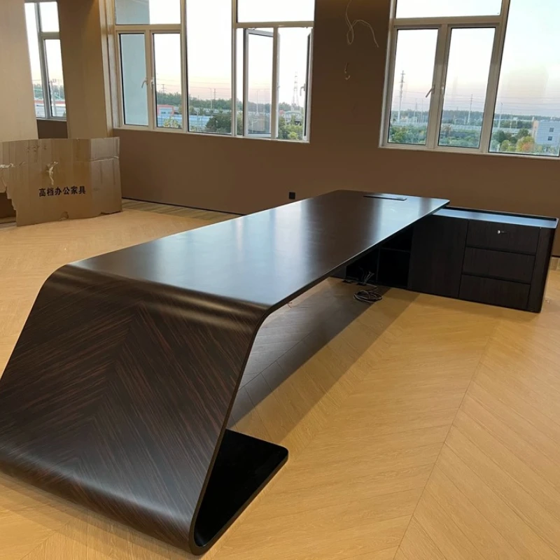 Upgrade Reception Office Desk Aesthetic Luxury Wooden Specialty Office Desk Workstations Storage Mesa Oficina Furniture