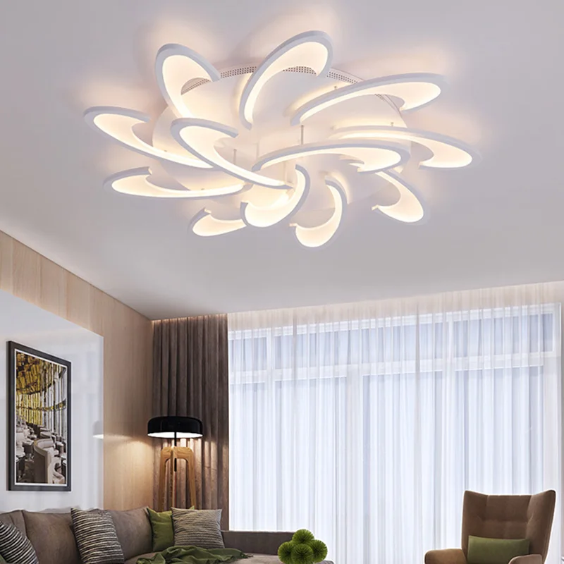 

Design Acrylic Modern LED Ceiling Lamp for Living Room Bedroom Lampe Plafond Avize Indoor Luminary Cold/Warm Light Dimmable