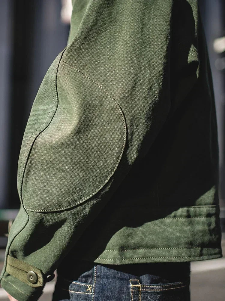 American Vintage Motorcycle Jacket Amekhaki Retro Military Green Coat  Men's Spring New Arrival
