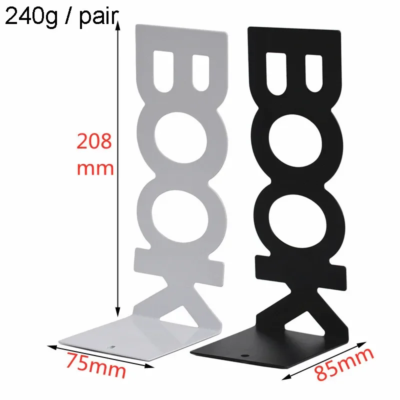 Bookends Long Alphabet Book Baffle Clip Metal Book File Stand  Bookmark Customization