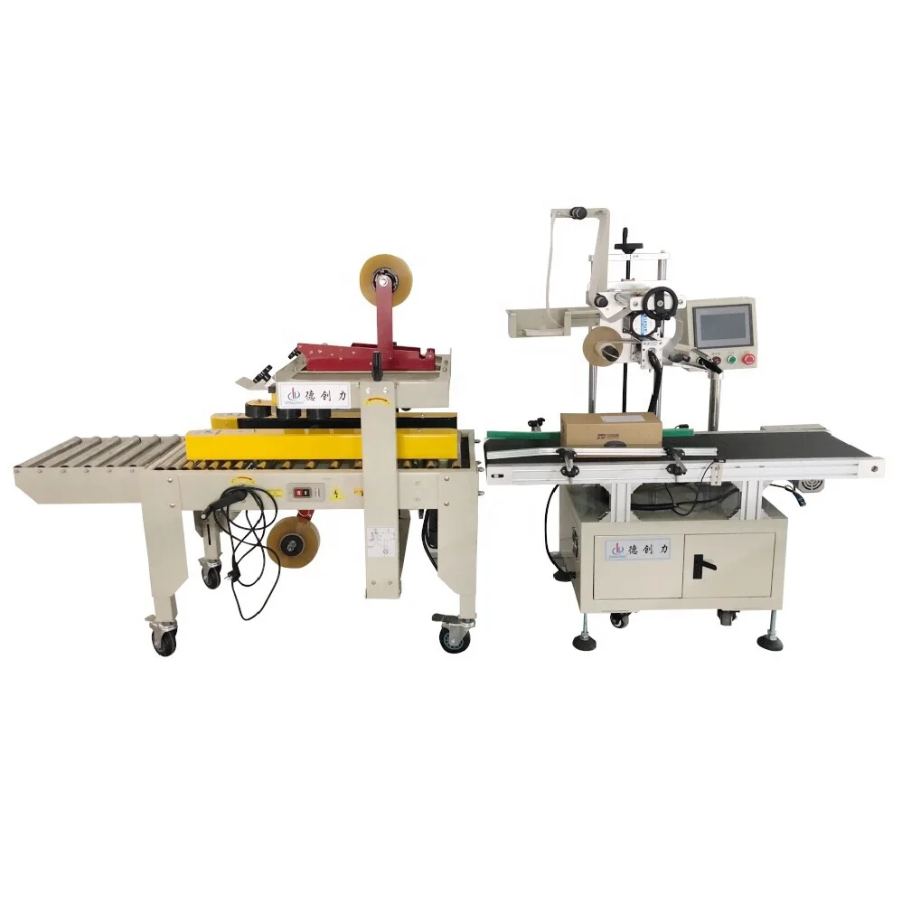 Fully Automatic Flat Surface Plane Labeling Machine With Left Right Drive Belt Adhesive Tape Carton Sealing Machine