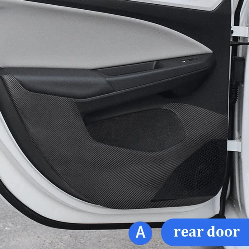 4PCS For Volkswagen VW Golf 8 MK8 2021 2022 2023 2024 Leather Carbon Fiber Sticker Door Anti Kick Cover Protection Mat 