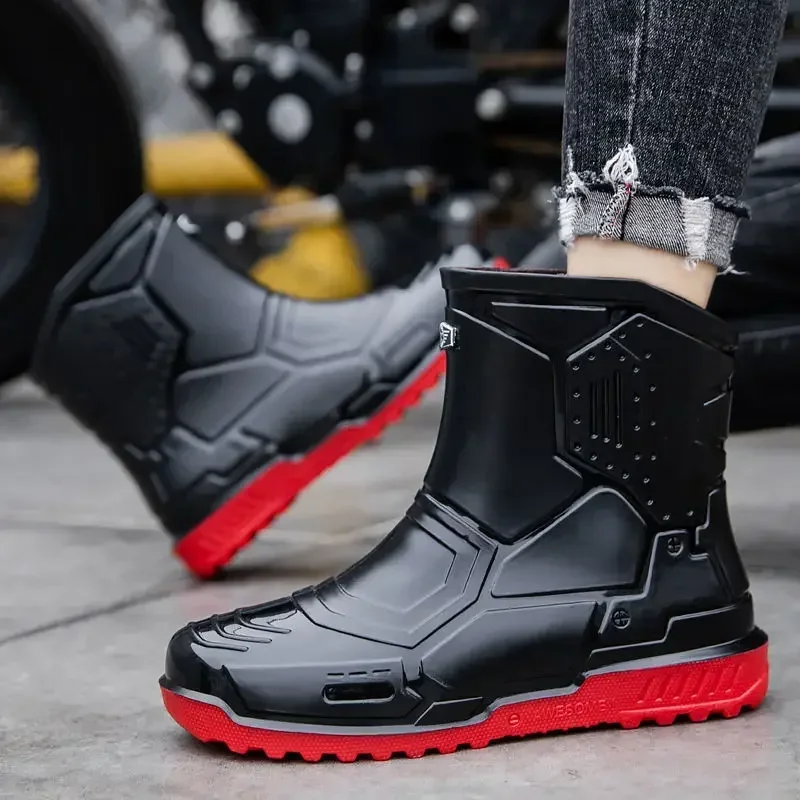 Short Non-slip Chef Kitchen Ankle Rain Boots for Men Low Cooking Rubber Outdoor Teenagers Original Galoshes City Gum Man Shoes