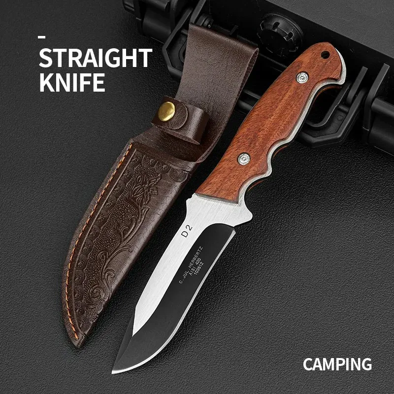 

9" Outdoor Survival Knife EDC Camping Pocket Knife Multipurpose Cutting Knife For Self Defense Hiking Mountaineering BBQ Kitchen