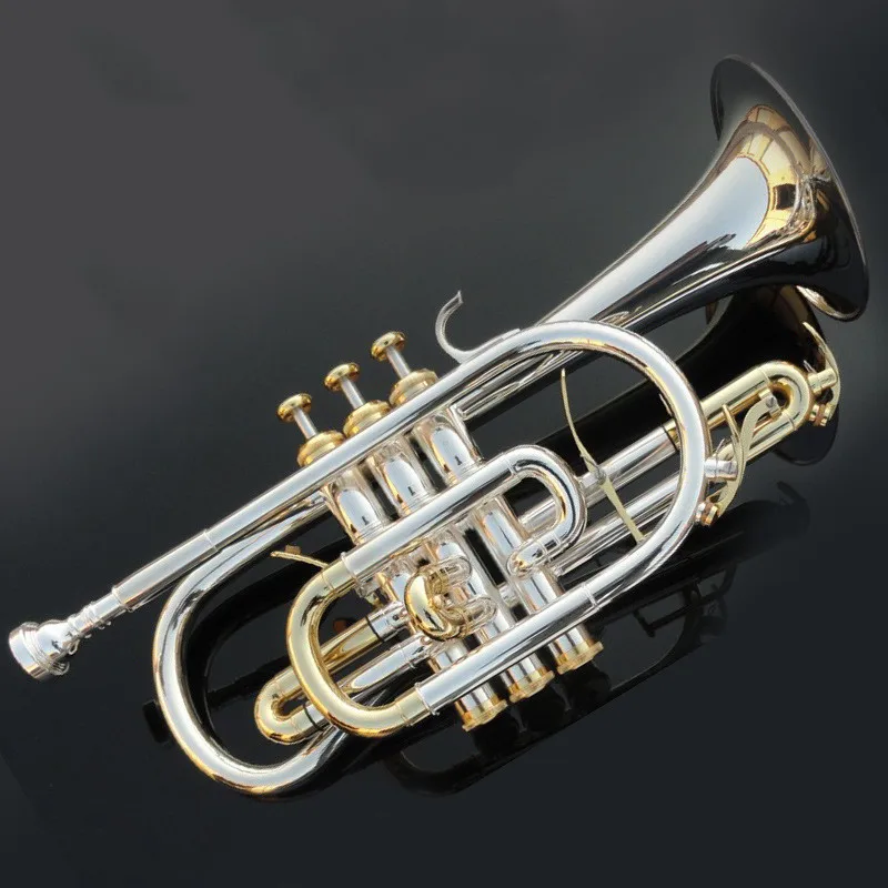 

hot sell Cornet instrument B flat cornet instrument wholesale copper tube silver plated cornet trumpet instrument