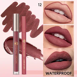 YOUNG VISION Lip Glaze + Lip Liner set liquid Lip Liner Waterproof non-stick cup Moisturizing easy color 12 color lip gloss