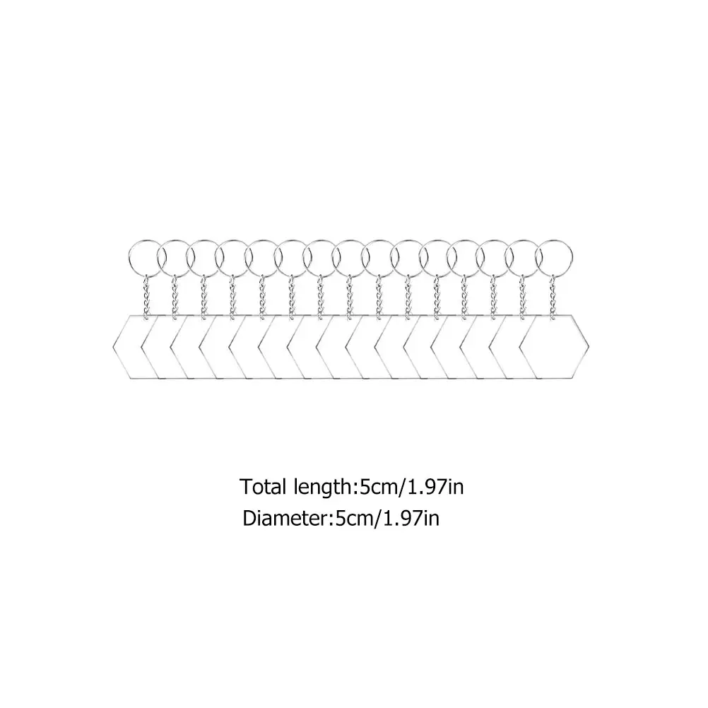 

Acrylic Keychain Ring Parts Jewelry Accessories Polygonal Design Tough Keychain Pendant Material Reusable Gifts