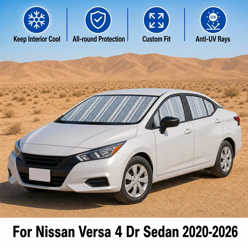 For Nissan Versa 4 Dr Sedan 2020-2026  Car Window Sunshades UV Block Privacy Heat Insulated Foldable Car Curtain