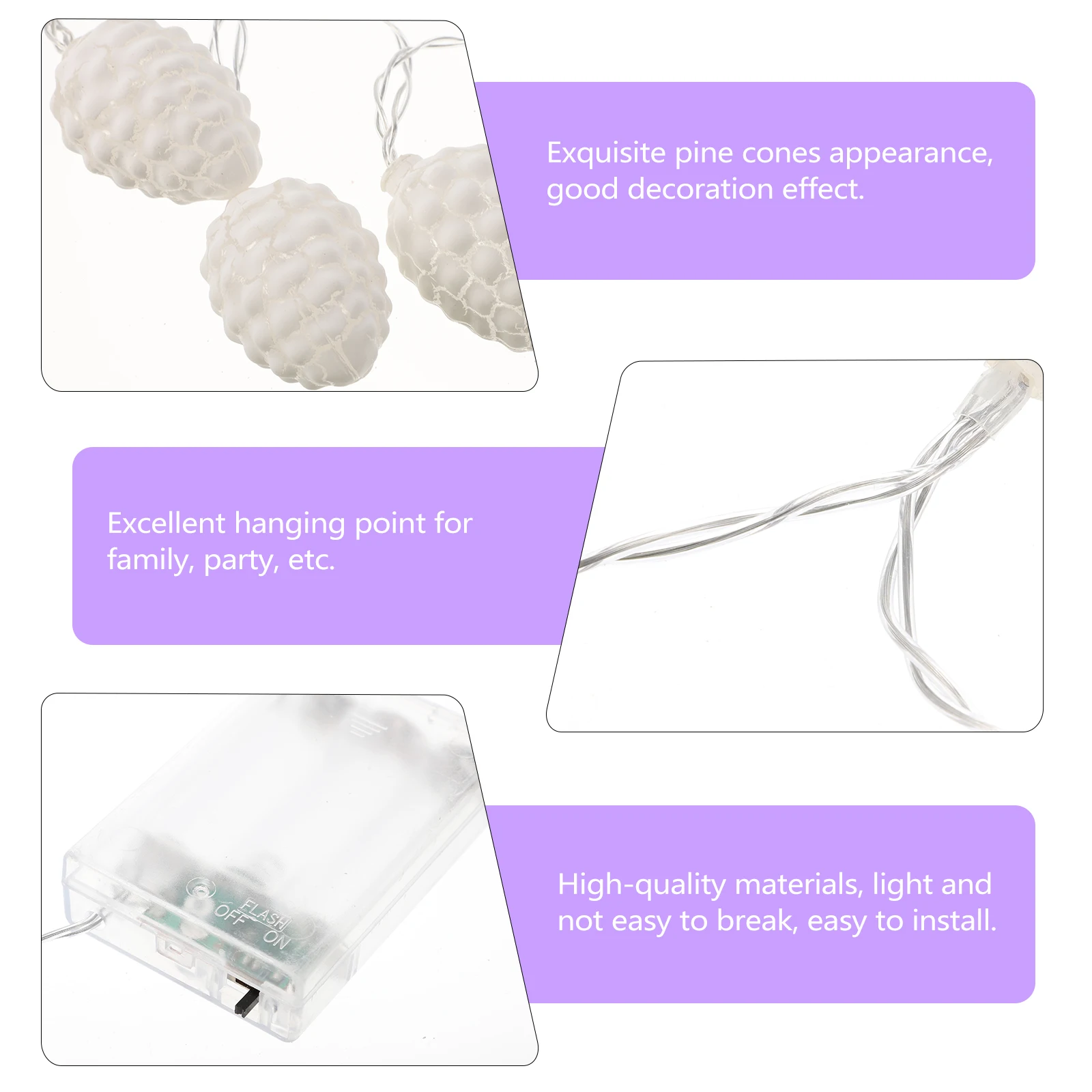 

1 set Pine Cones String Lights Led Decorative Outdoor Garden Party Atmosphere Festival Bedroom Light Decor Waterproof Long