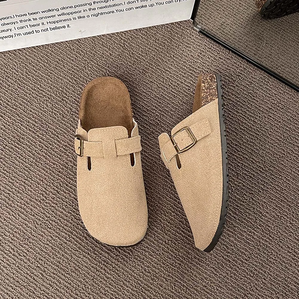 BASATU Suede Clogs for Women Men Mules Cork Footbed Sandals Arch Support Fashion Nonslip Outdoor Flats Beach Slippers Home Shoes