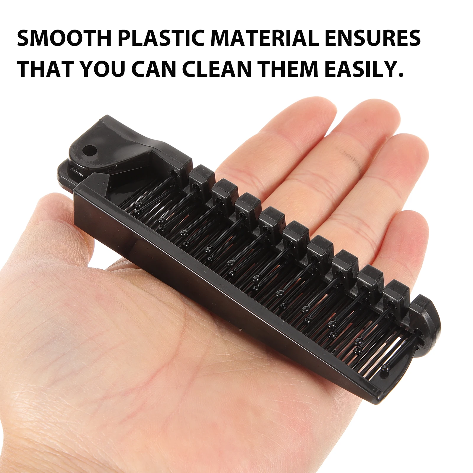 

4pcs Portable Folding Comb Hairbrush Dual-use Fine Tooth Styling Plastic Material Easy Cleaning Home Travel Outdoor Use