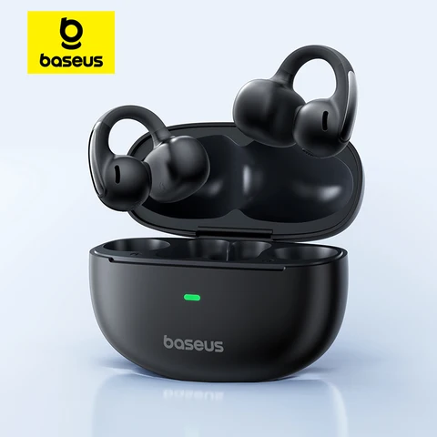 Baseus bowie mc1 clipe de orelha fones de ouvido sem fio bluetooth 5.4 fones de ouvido abertos clip-on esportes ip57 à prova dip57 água ai-baixo