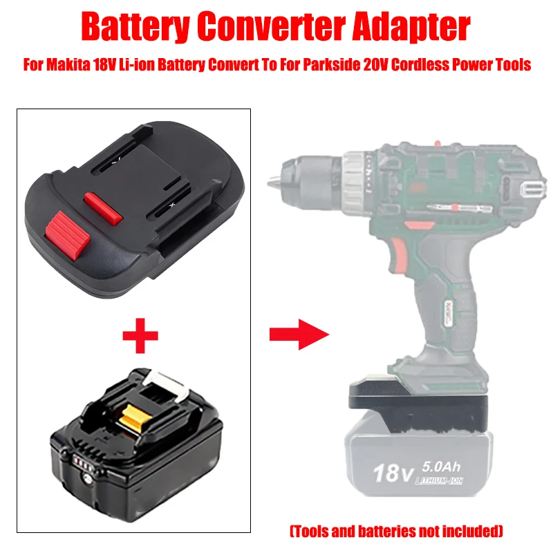 Battery Adapter Converter for Makita/Milwaukee 18V Lithium Batteries Converting To for Parkside 20V Li-ion Battery Power Tools